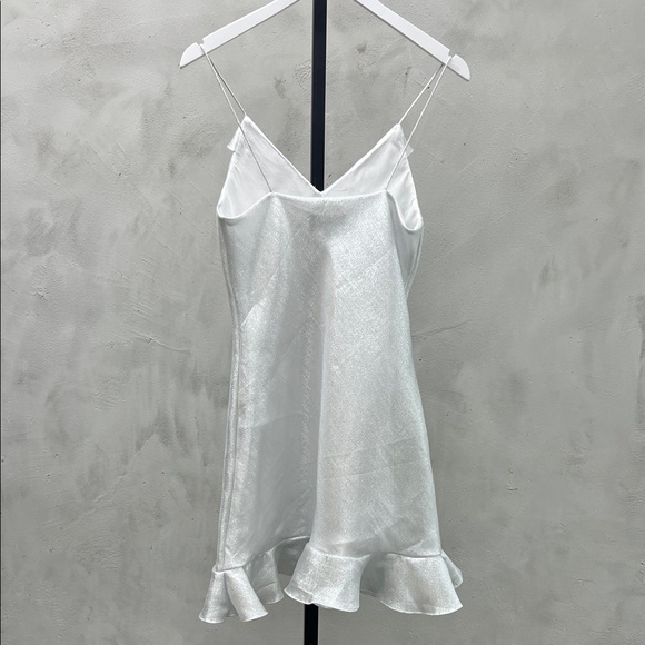 Little Joe Silver Ruffle Slip Dress - Picture 2 of 5